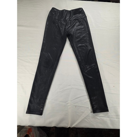 MCEDAR Black Shiny Faux Leather Legging M High Waist Wet-Look Clubwear Stretch - Picture 5 of 11